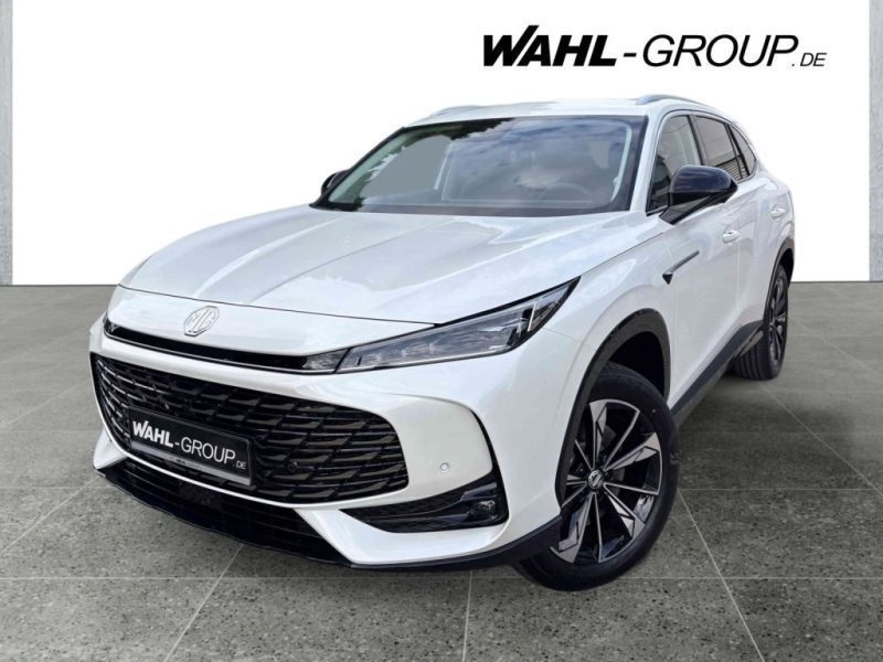 MG HS Hybrid+ Luxury Pearl White – Inzahlungnahme-Bonus bei der Wahl-Group. Kraftstoffverbrauch kombiniert: 5,5 l/100 km; CO₂: 126 g/km; CO₂-Klasse: D.